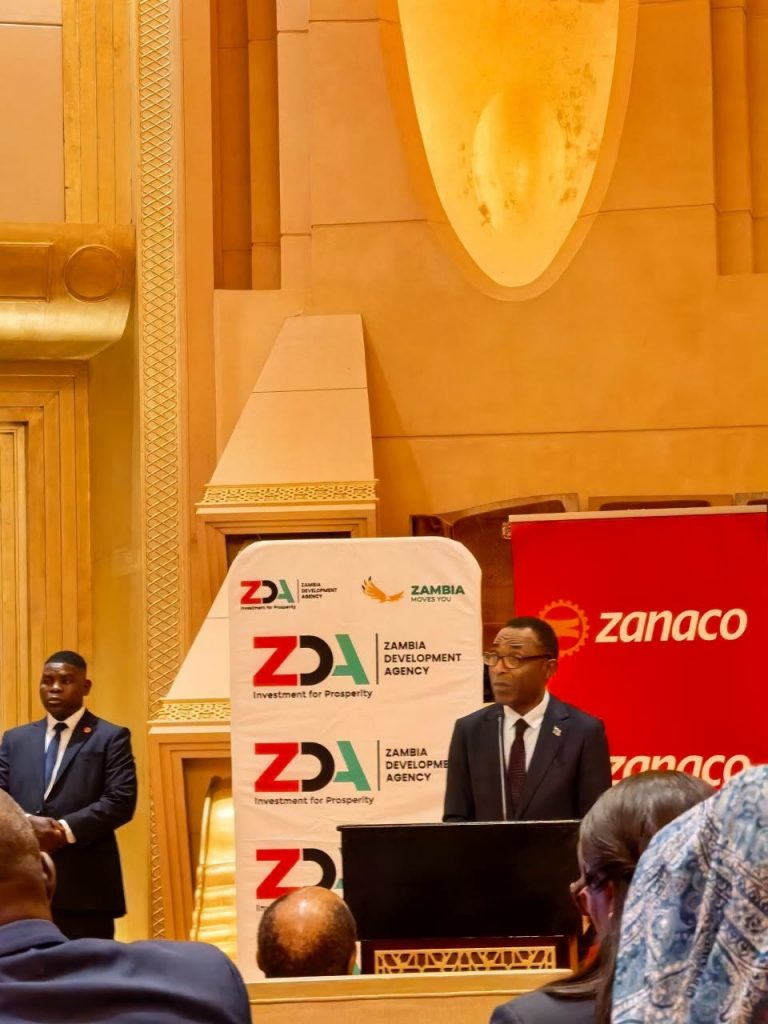 IDC CEO Mr. Cornwell Muleya presenting at the Zambia-UAE Business and Investment Forum