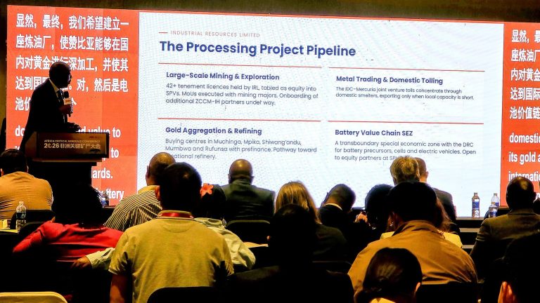 The Industrial Resources Limited processing project pipeline presented at the Africa Critical Minerals Conference 2026