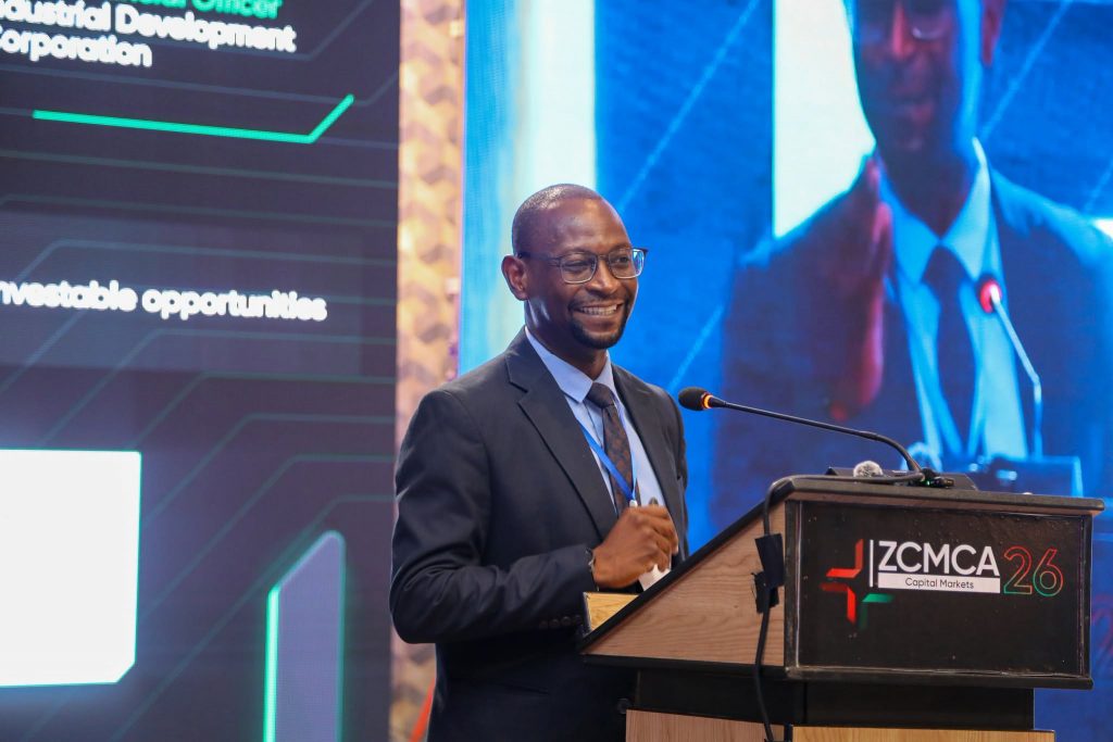IDC Chief Finance Officer Raphael Chipoma presenting investment opportunities at ZCMCA 2026
