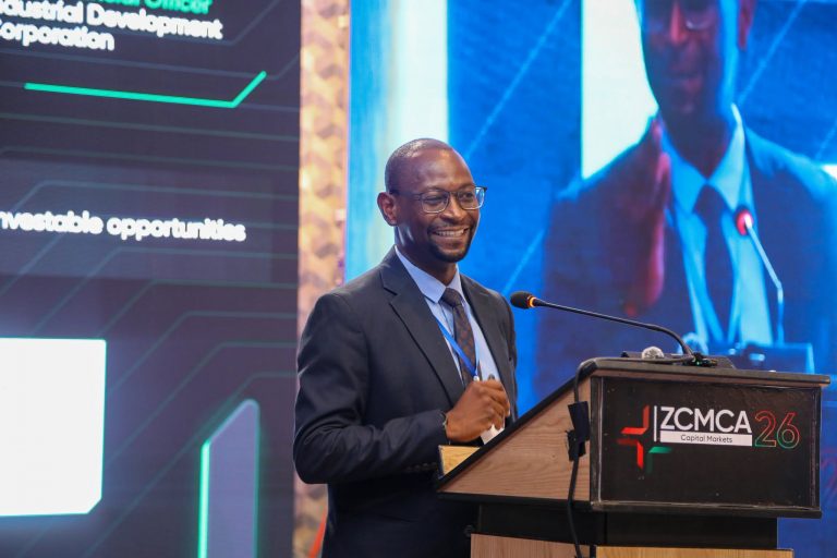 IDC Chief Finance Officer Raphael Chipoma presenting investment opportunities at ZCMCA 2026